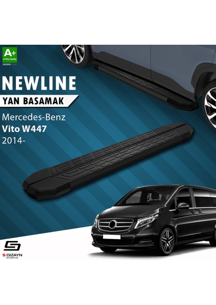 Vito W447 Uzun Şase Newline Siyah Yan Basamak 253 cm 2014 Üzeri A+ Kalite