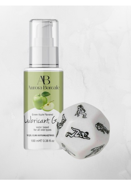 Yeşil Elma Aromalı Jel 100ML + 12 Farklı Pozisyon Zarı Hediyeli