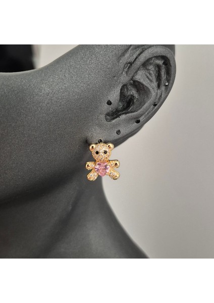 Vip Özel Seri Gold Renk Taşlı Ayıcık Kadın Küpe fiyatları