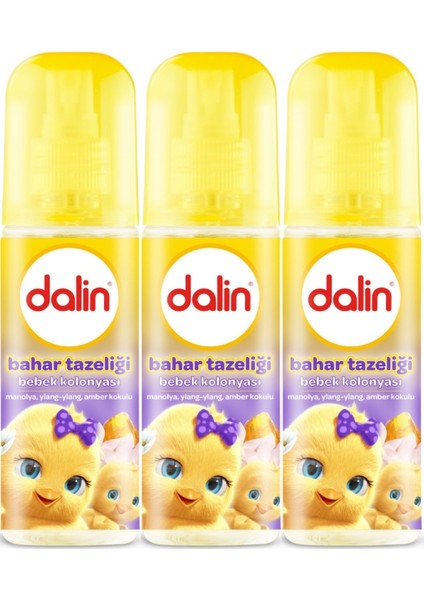 Bebek Kolonyası 150ML Bahar Tazeliği (Manolya-Ylang,ylang-Amber Kokulu) (3 Lü Set)