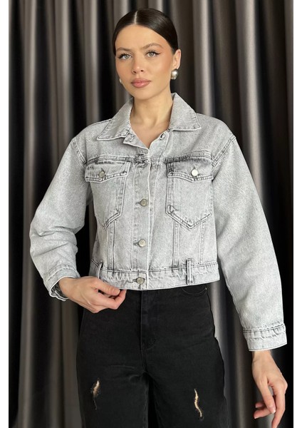 Slim Fit Kadın Jean Kot Ceket P-00016791