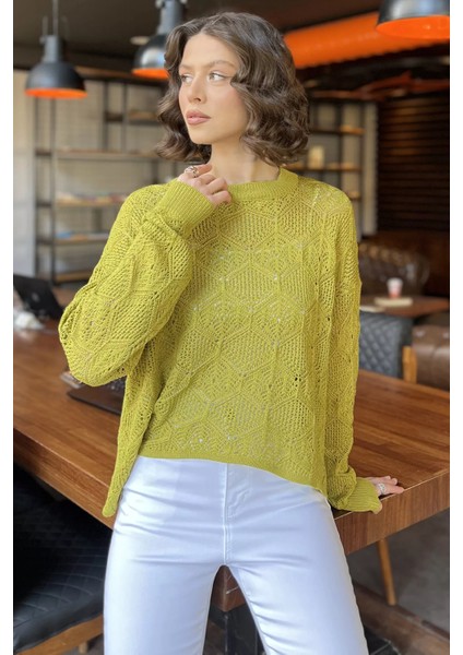 Ajurlu Kadın Triko Bluz P-00016492