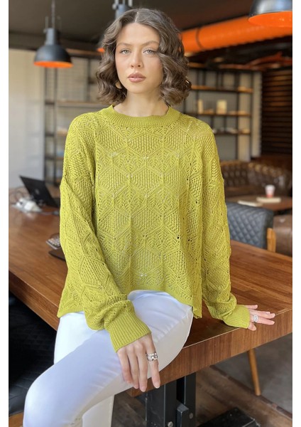 Ajurlu Kadın Triko Bluz P-00016492