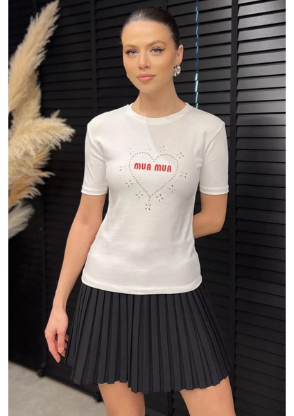 Kadın Taş Işlemeli Baskılı Bluz P-00016481 fiyatları