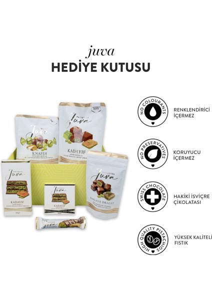 Juva Yeşil Kutusu Antep Fıstığı Ve Kadayıflı Sütlü Çikolata Serisi