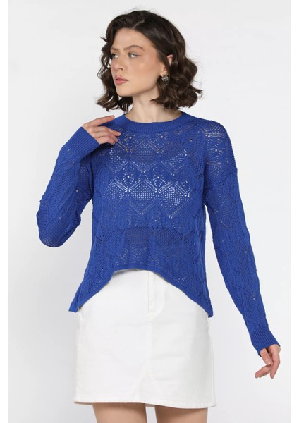 Ajurlu Kadın Triko Bluz P-00016492
