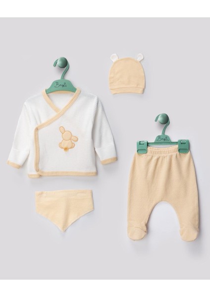 Kendinden Eldivenli Tavşanlı 4lü Yenidoğan Hastane Çıkış Seti fiyatları