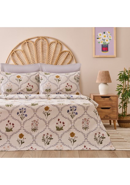 Soft Nostra Çift Kişilik Pike Takımı - Ekru