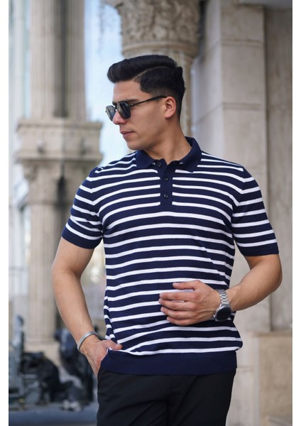 Erkek Polo Yaka Örme Triko T-Shirt Terletme Yapmaz Hava Alan Erkek T-Shirt