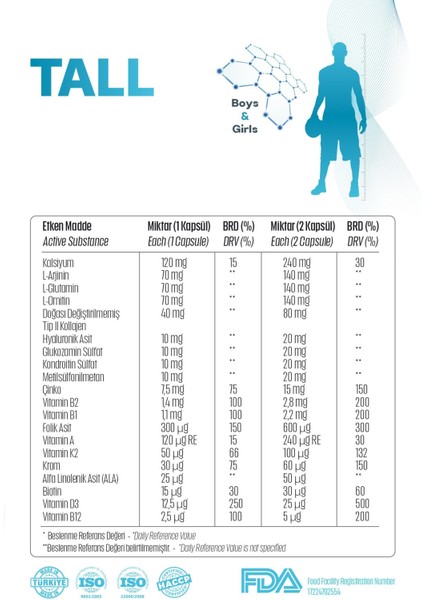 Tall Erkek & Kız - Girls & Boys Takviye