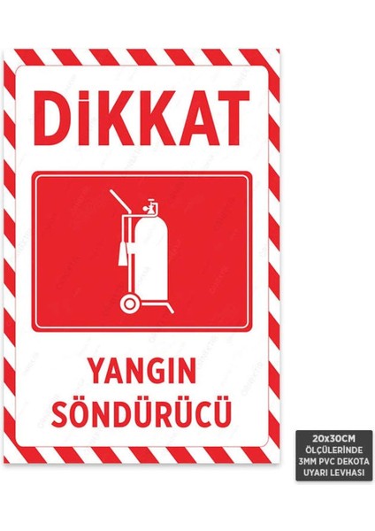 U1212 - Yangın Söndürücü Dekota Uyarı Levhası (20X30CM)