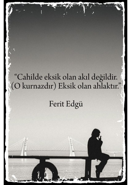 Cahilde Eksik Olan Akıl Değildir Retro Ahşap Poster Tablo