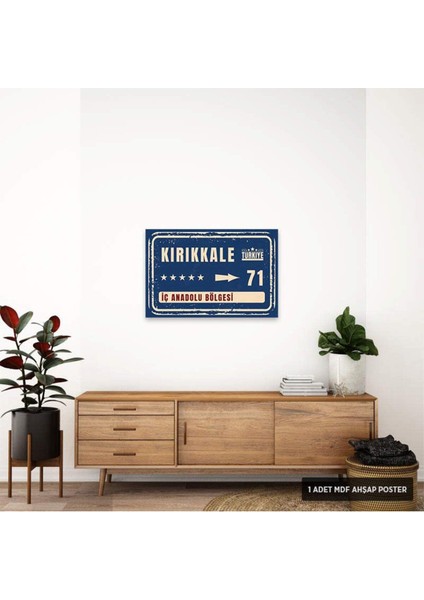 PT1174 - Kırıkkale Şehir Tabelası Retro Mdf Ahşap Poster (20X30CM)