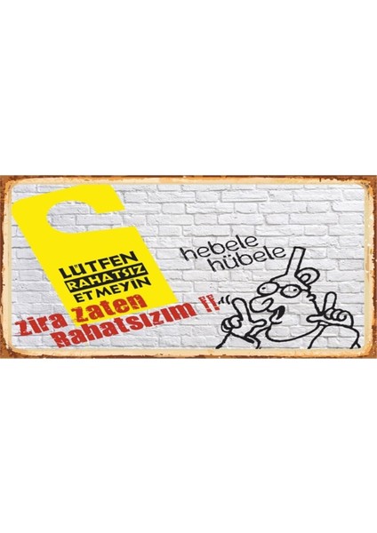 Lütfen Rahatsız Etmeyin Mini Retro Ahşap Poster