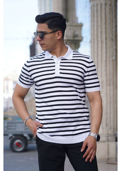 Erkek Polo Yaka Örme Triko T-Shirt Terletme Yapmaz Hava Alan Erkek T-Shirt