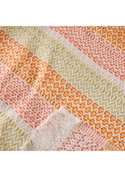 Soft Vita Çift Kişilik Pike - Ekru / Turuncu - 200X230 cm