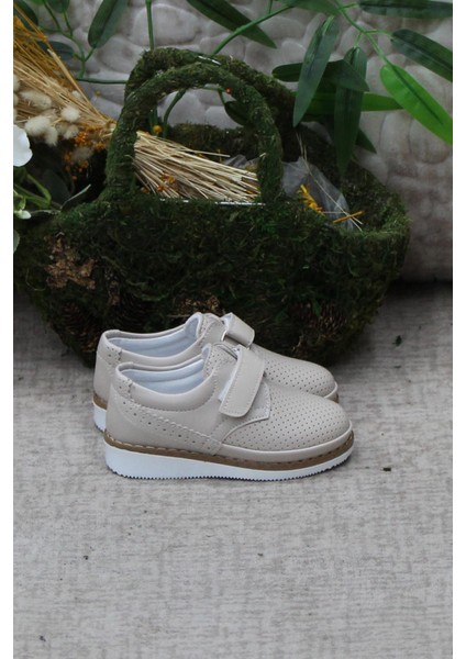 Erkek Çocuk Klasik Ayakkabı Suni Deri Düz Taban Bantlı Tasarım 33 Numara