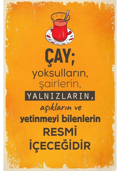 Çay Resmi Içeceğimiz Ahşap Poster