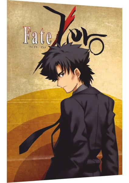 Kiritsugu Emiya Fate Zero Anime Retro Ahşap Poster