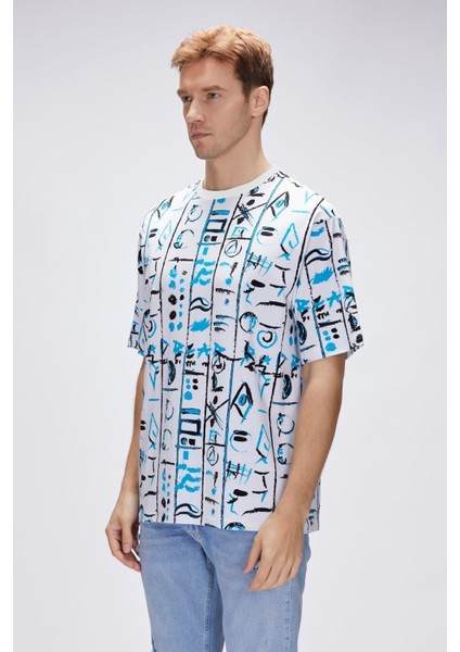 Rudy Beyaz Erkek Oversize Tişört