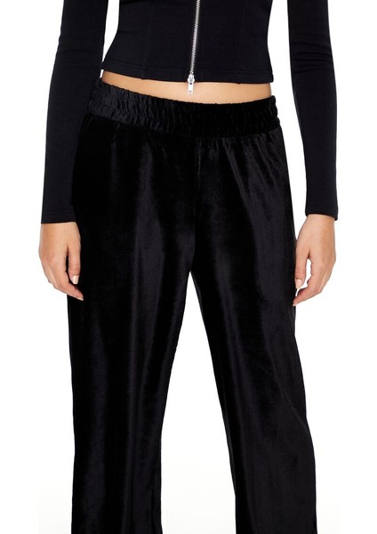 Kadife High-Rise Wide-Leg Pantolon modelleri