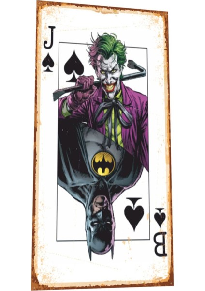 Joker Batmana Karşı Mini Retro Ahşap Poster