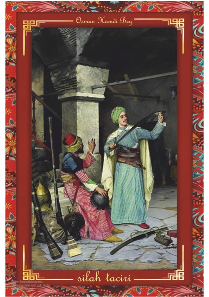 Osman Hamdi Bey Silah Taciri Tablosu Otantik Çerçeve Görünümlü Ahşap Tablo