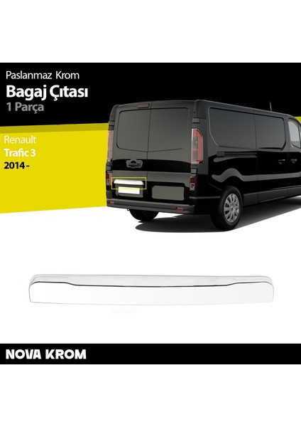Renault Trafic Krom Bagaj Çıtası (Çift Kapılı) 2014-2020