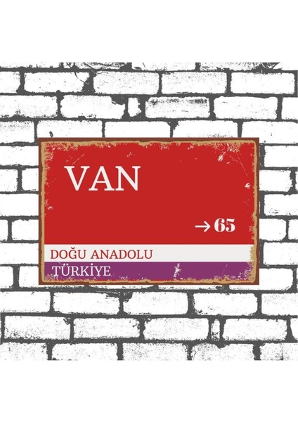 Van Sokak Tabelası Görselli Ahşap Poster 20X30CM