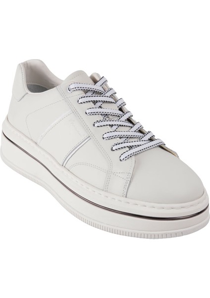 Marcomen 21094 K.beyaz-Beyaz Rugan Sneaker Derı Ayakkabı
