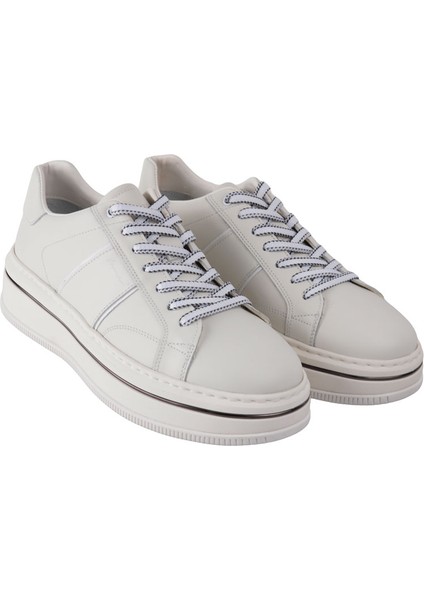 Marcomen 21094 K.beyaz-Beyaz Rugan Sneaker Derı Ayakkabı