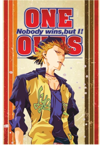 Anime Manga One Outs Retro Ahşap Poster