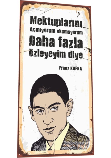 Franz Kafka Mini Retro Ahşap Poster