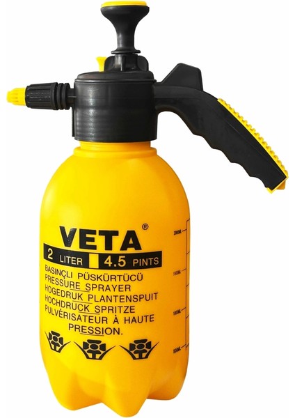 Veta 2b Mekanik Basınçlı Ilaçlama El Pompası 2 Lt Hava Tahliyeli