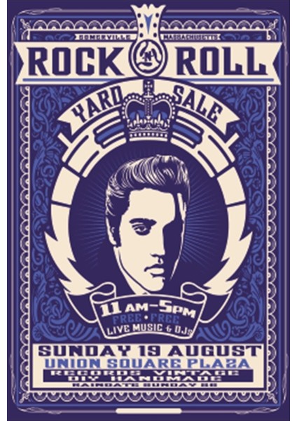 Elvis Presley Rockn Roll Retro Ahşap Poster
