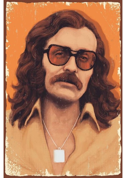 Cem Karaca Ahşap Retro Poster