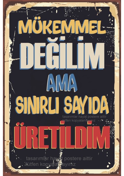 Ben Özelim Komik Eğlenceli Kamyon Arkası Sözler Duvar Yazıları Ev Dekorasyon Retro Ahşap Poster