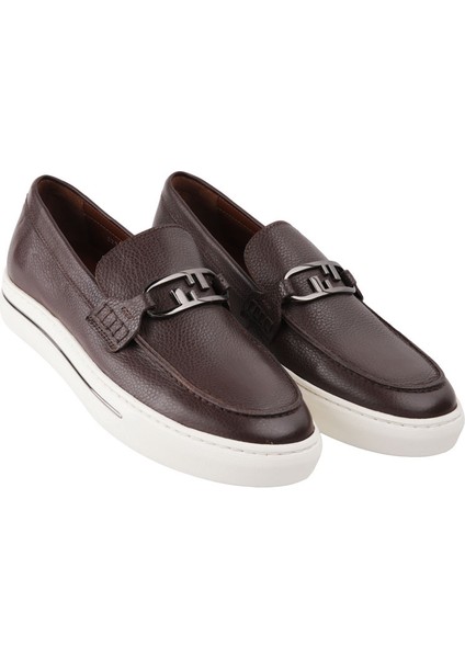 21205 Kahve Loafer Derı Ayakkabı modelleri
