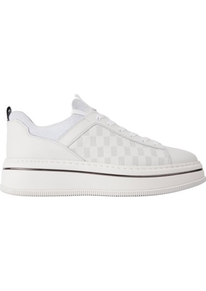 Marcomen 21180 Beyaz-Beyaz Sneaker Derı Ayakkabı