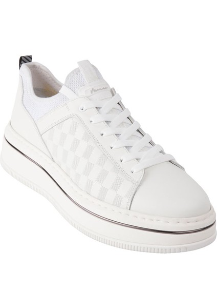 Marcomen 21180 Beyaz-Beyaz Sneaker Derı Ayakkabı