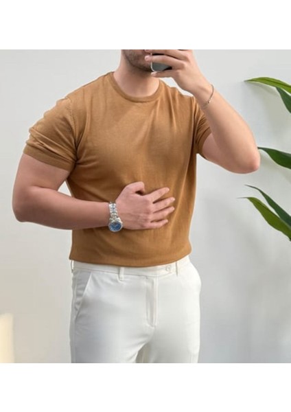 Erkek Yeni Sezon Bisiklet Yaka Polyamid Fitilli Regular T-Shirt fiyatları