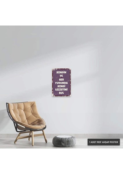 PT1260 - Kendin Ol Retro Mdf Ahşap Poster (20X30CM) fiyatları