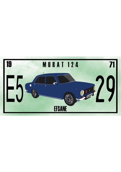 Hacı Murat 124 Klasik Araba Tabela Tarz Ev Dekorasyon Tablo Mini Retro Ahşap Poster
