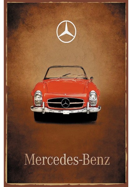 Mercedes Retro Ahşap Poster