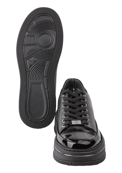 21102 Sıyah Rugan Sneaker Derı Ayakkabı fırsatları
