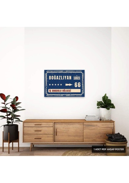 PT1202 - Boğazlıyan Şehir Tabelası Retro Mdf Ahşap Poster (20X30CM)