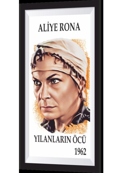 Aliye Rona Yeşilçam Temalı Çerçeve Görünümlü Mini Ahşap Poster