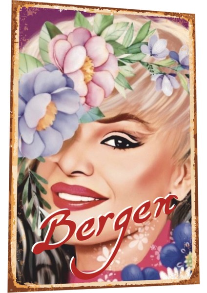 Bergen Acılların Kadını- 2 Popart Arabeskin Kraliçeleri Serisi Retro Vintage Ahşap Poster