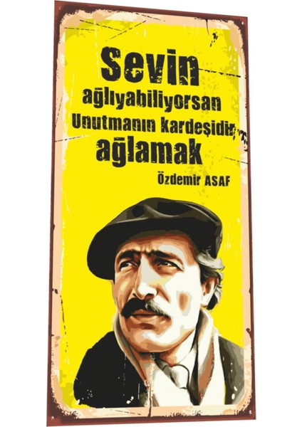 Özdemir Asaf Mini Retro Ahşap Poster