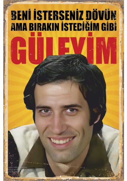 Kemal Sunal Türk Sineması Yeşilçam Portre Replik Retro Ahşap Poster
